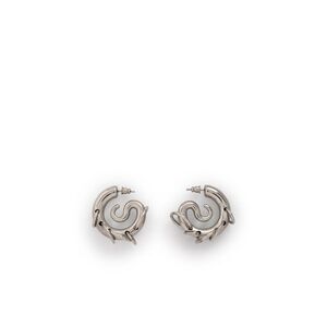 Panconesi Pierced Hoops' Silver Brass Earrings Women